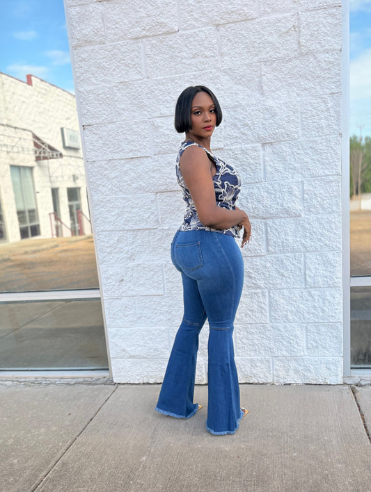 Midnight Bloom Vest Top