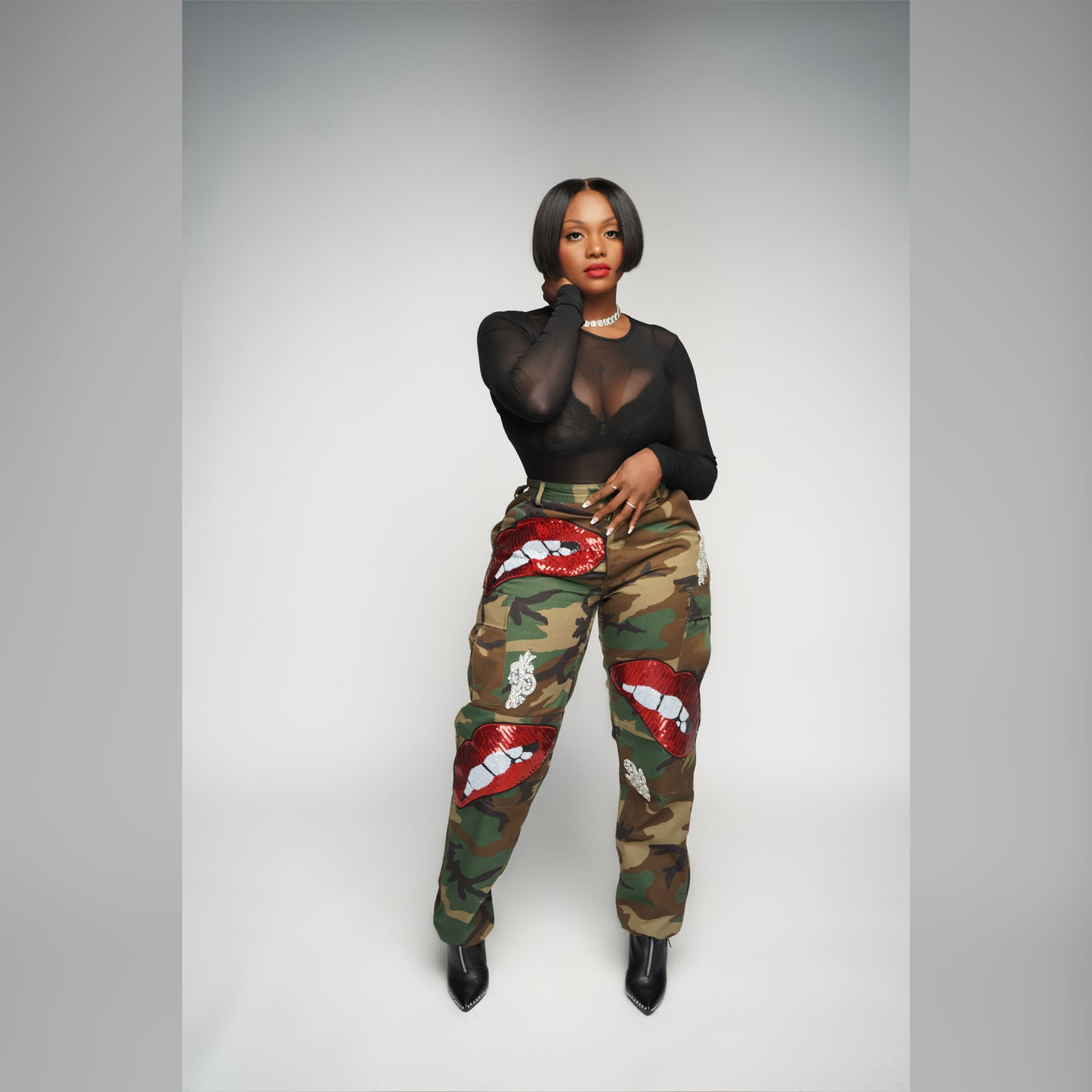 Ruby Woo Camo Pants (Custom)