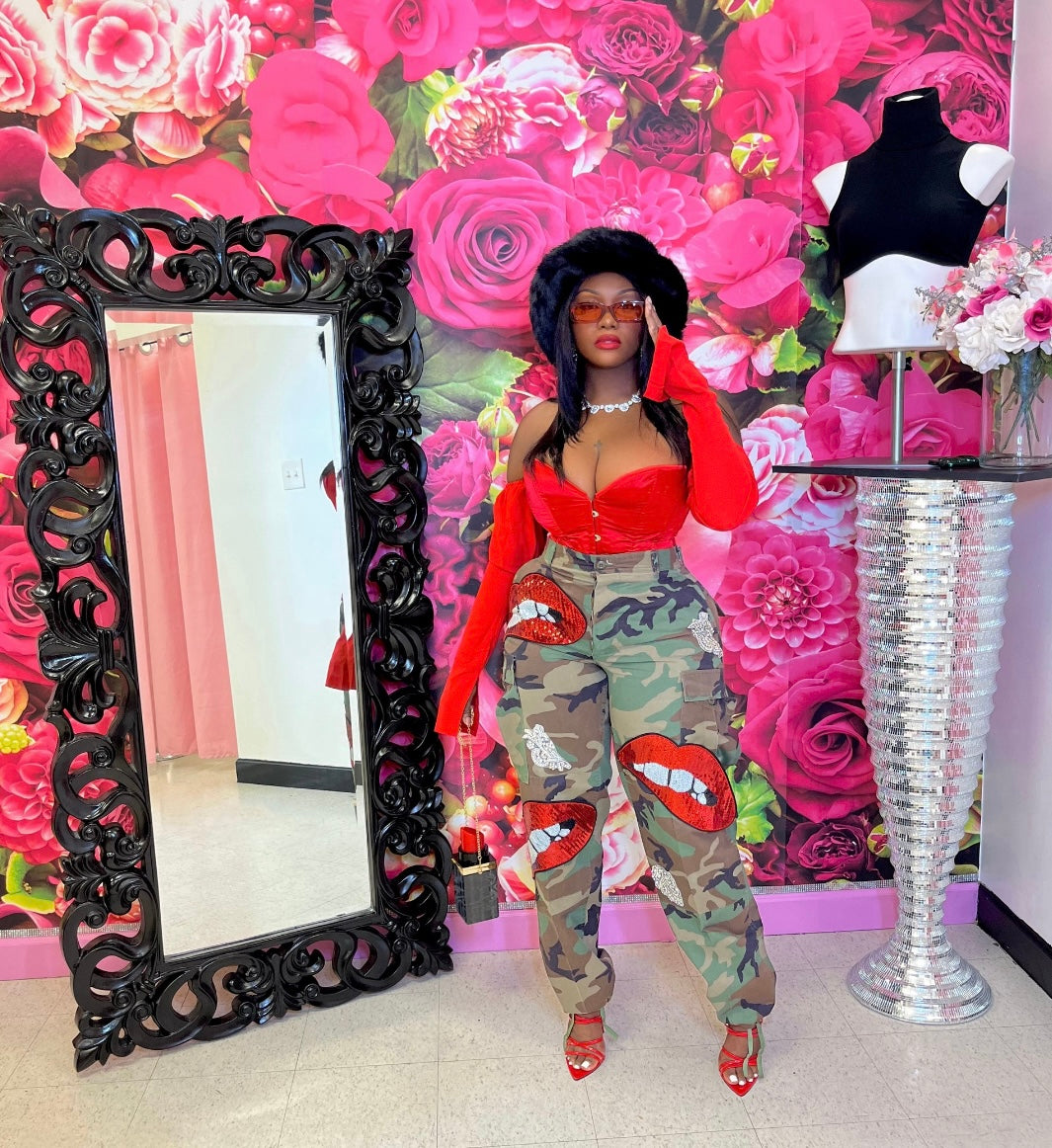 Ruby Woo Camo Pants (Custom)