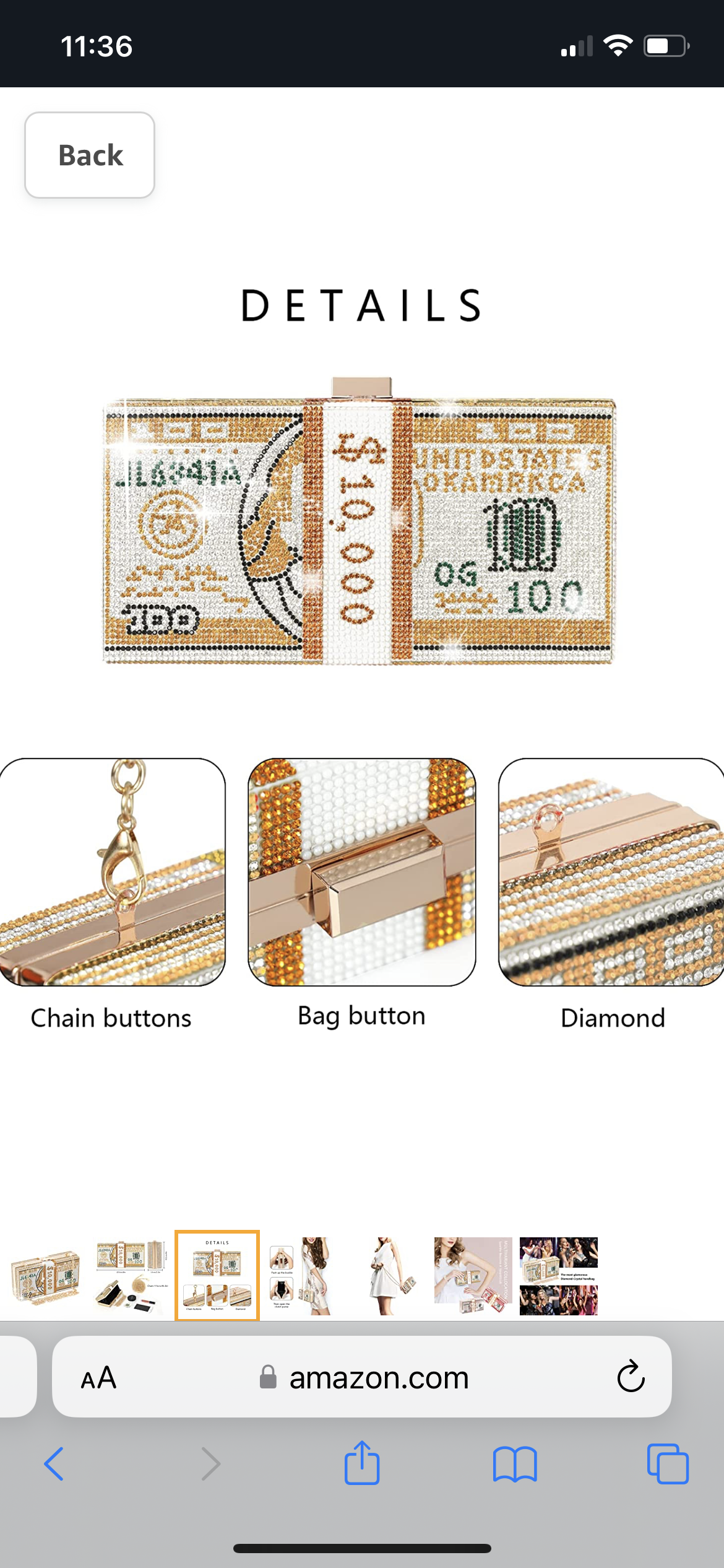 If It Ain’t About The Money Crystal Purse