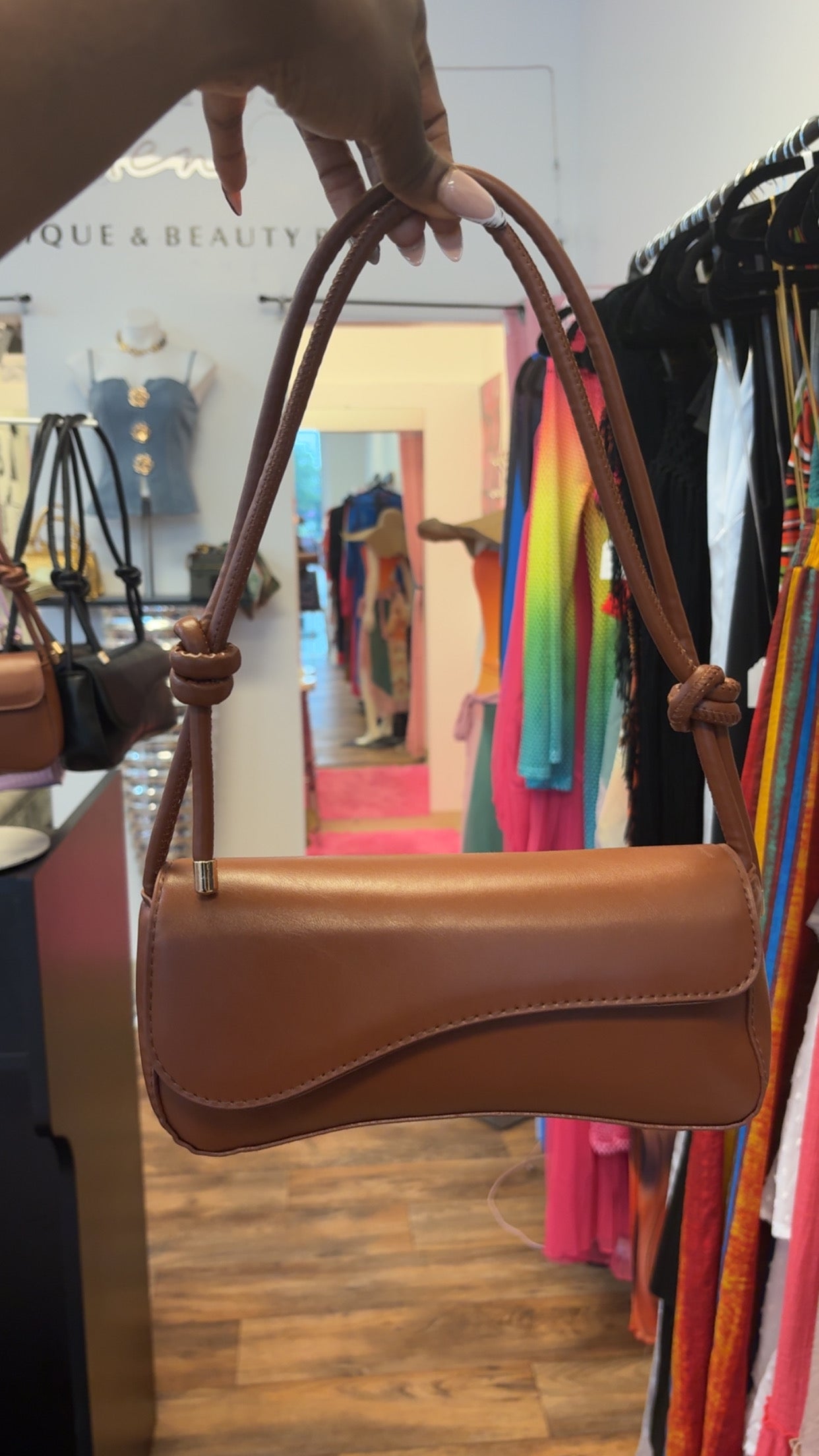 Sleek Curve Shoulder Bag