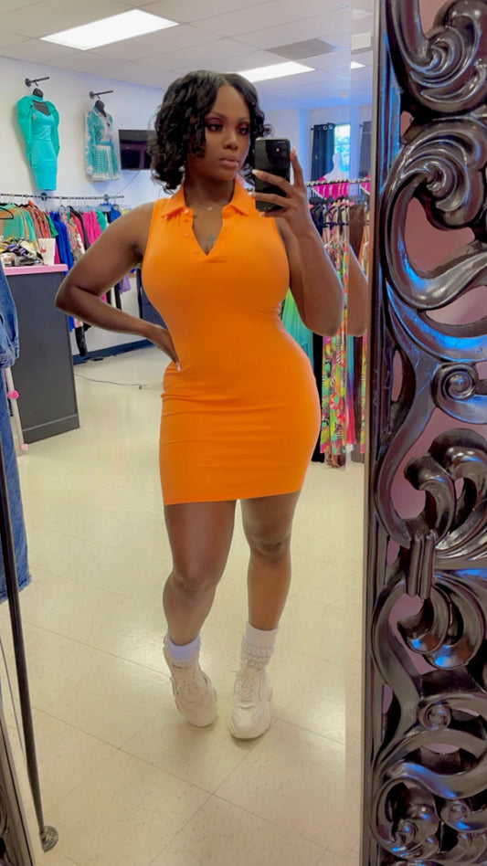 Tennis Babe Dress (Orange)