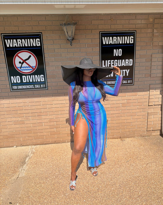 Burning Blue Swimsuit & Cover Set