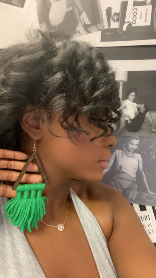 Triangle Tassel Earrings