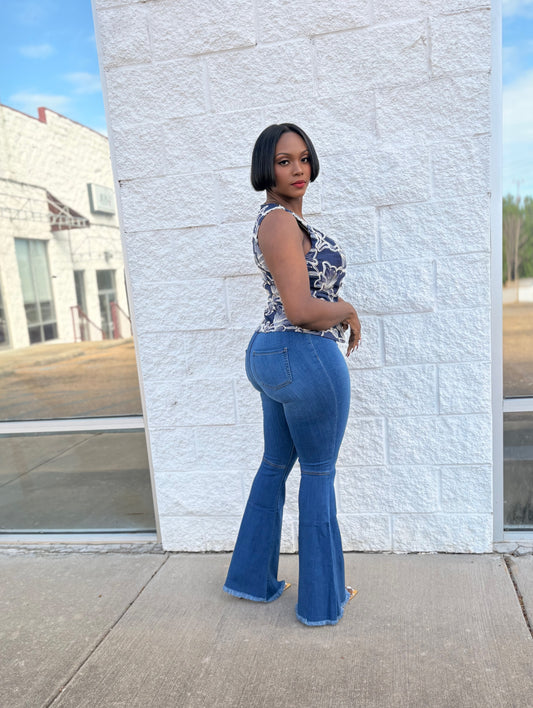 Midnight Bloom Vest Top