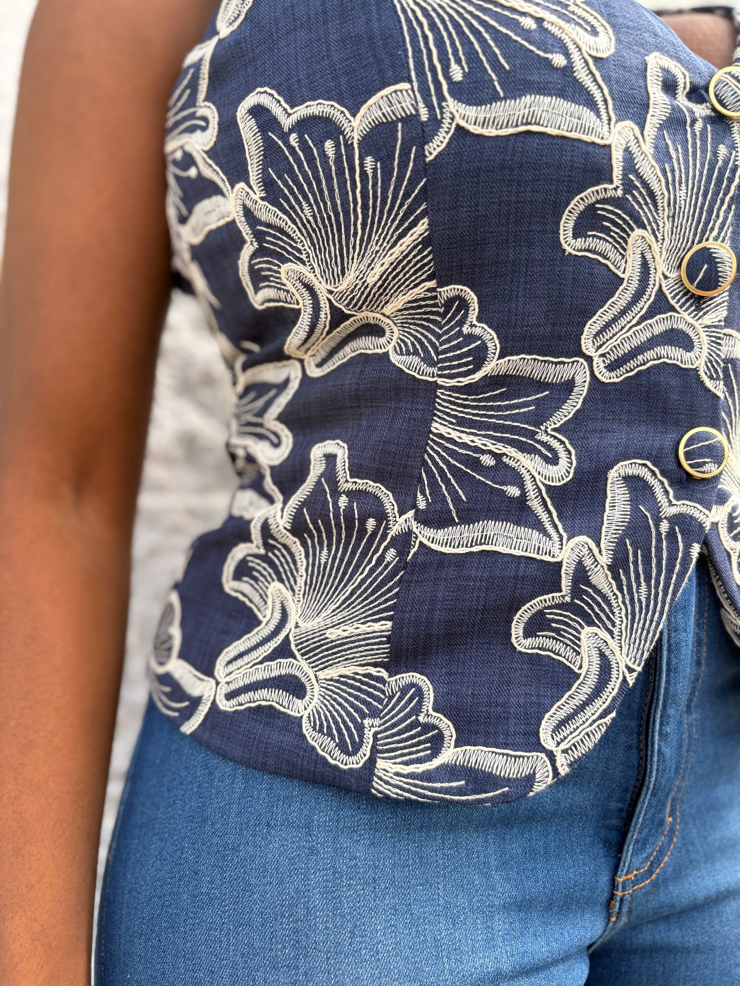 Midnight Bloom Vest Top