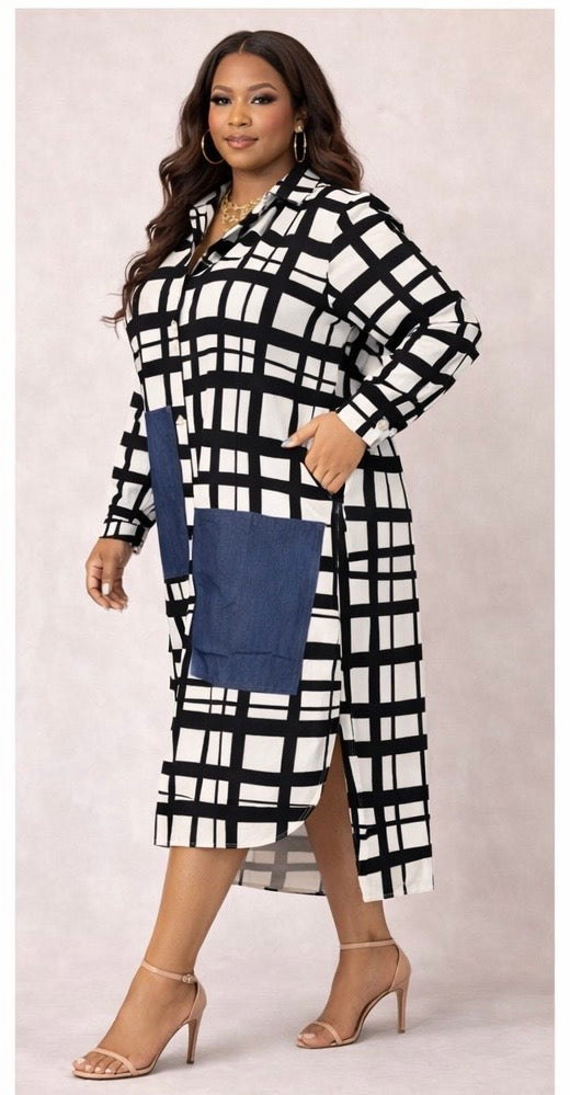 City Chic Button Dress (Curvy)