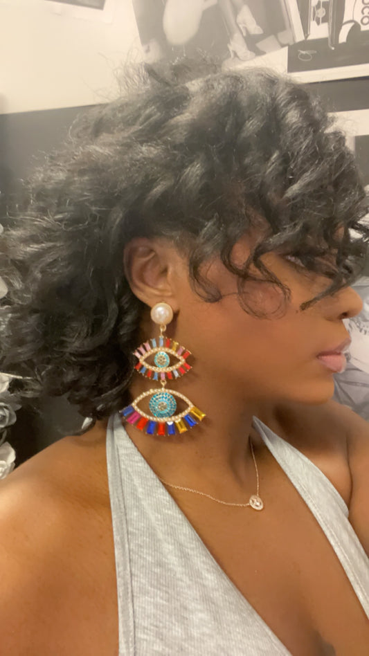 Eye Problem Bling Earrings (Restock)