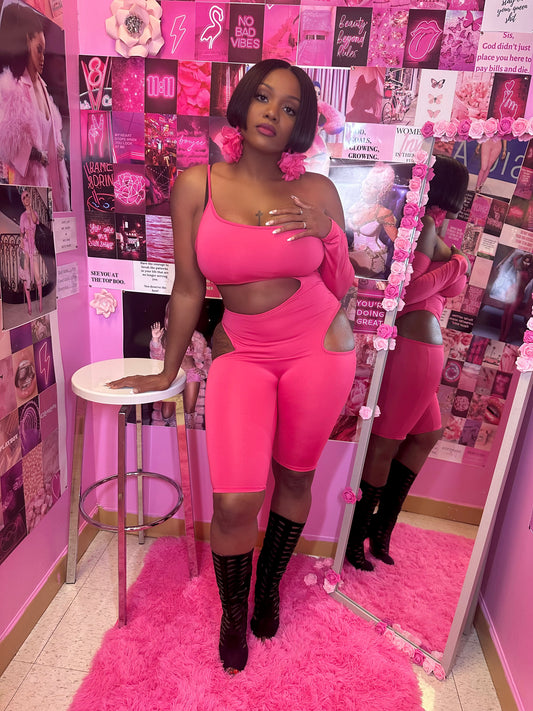 Darkskin Keisha Jumpsuit (Pink)