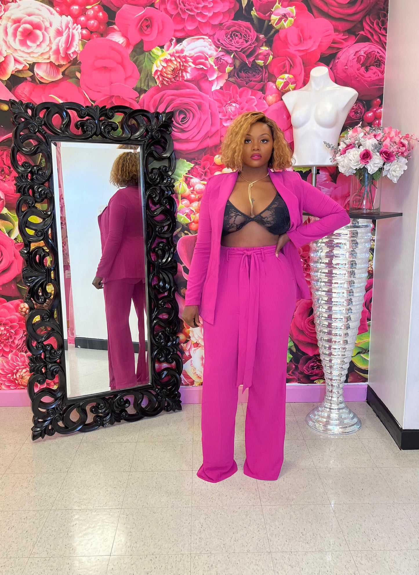 Addiction Pink Suit Set