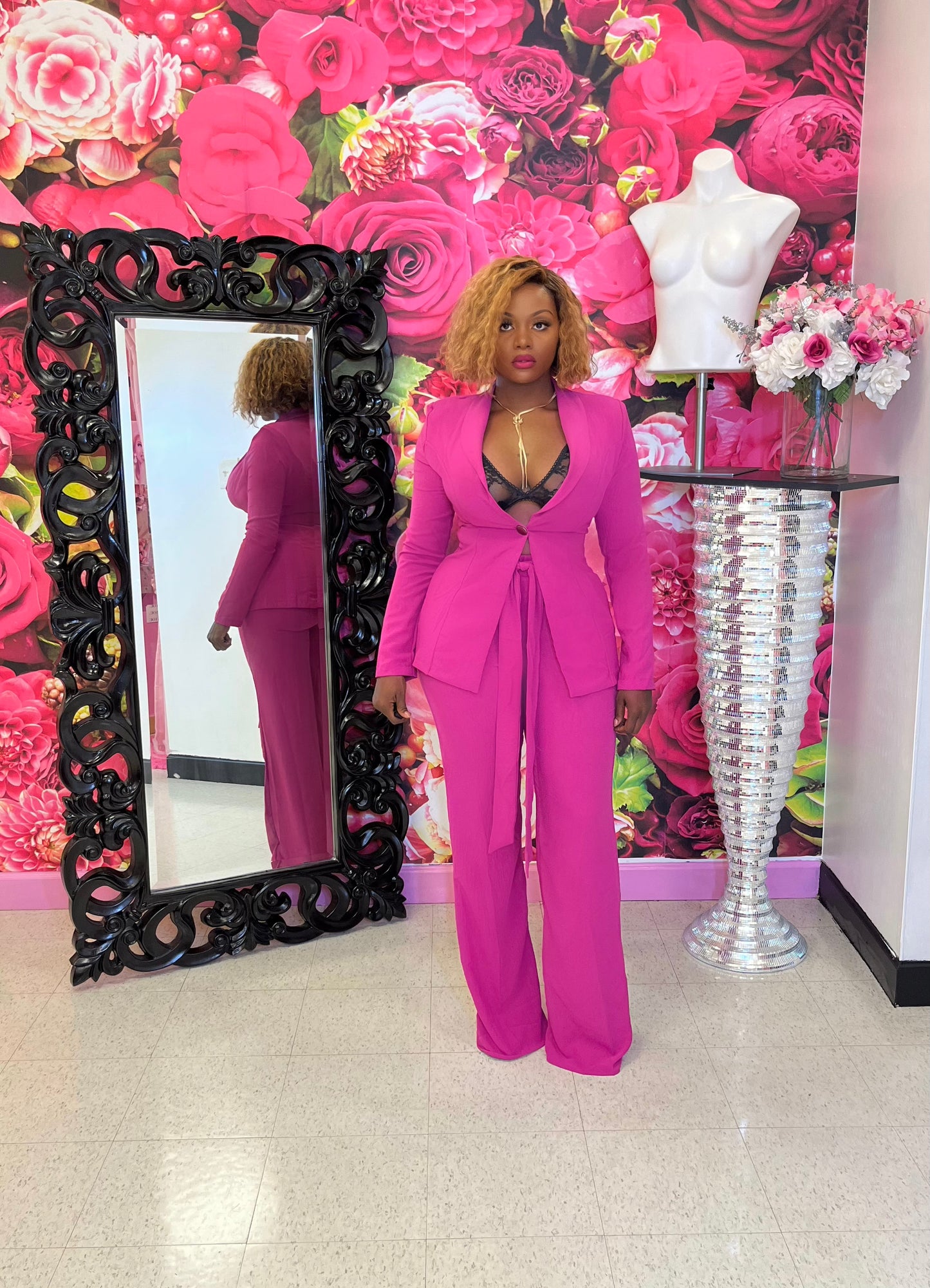 Addiction Pink Suit Set