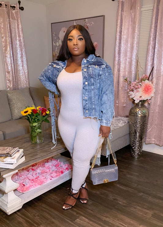 Jersey Jumpsuit (Grey) (Curvy)