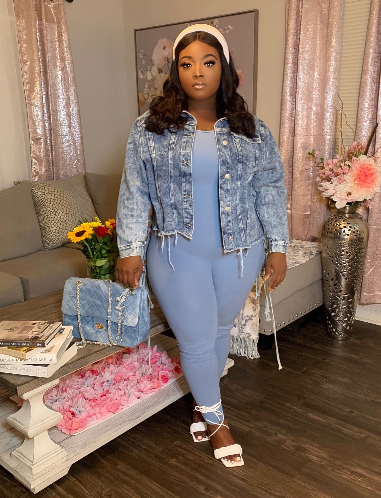 Jersey Jumpsuit (Blue) (Curvy)
