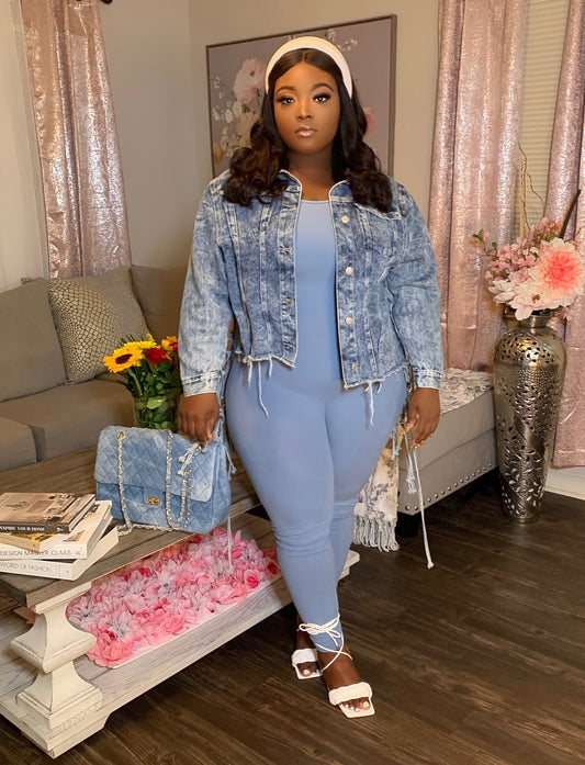 Jersey Jumpsuit (Blue) (Curvy)