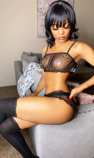 Candy Hearts Dotted Mesh Sleepwear